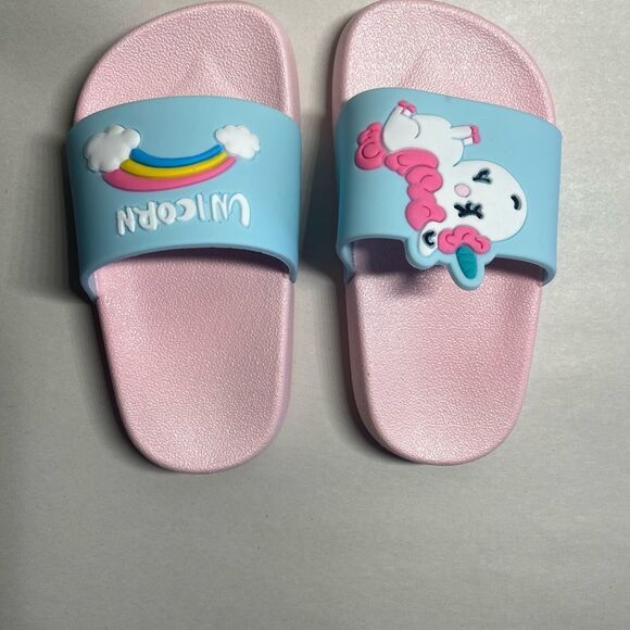 Kids Slippers Slide Sandals Unicorn for Girls - Picture 4 of 7